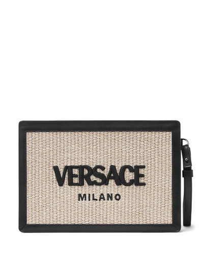 Pouch in rafia Versace Milano