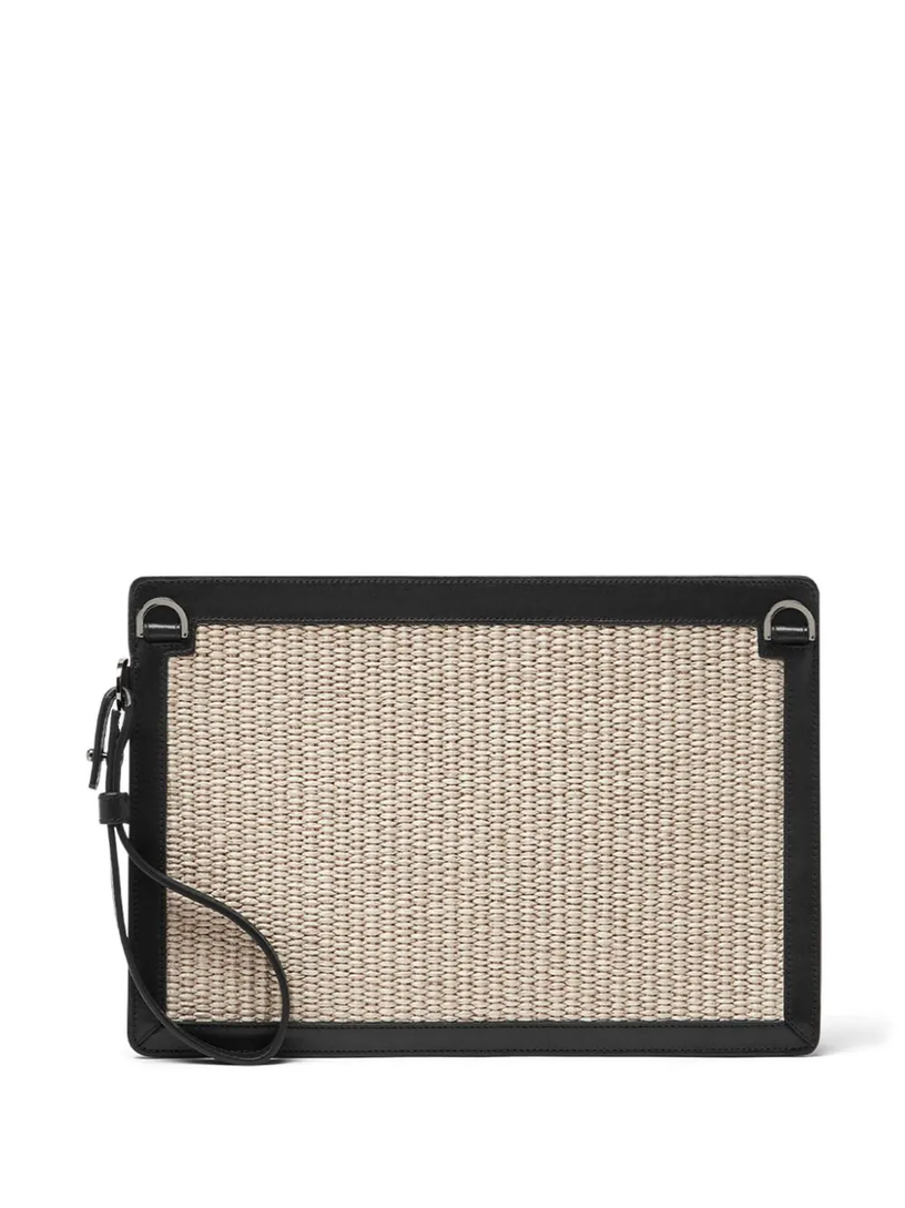 Versace Milano raffia pouch