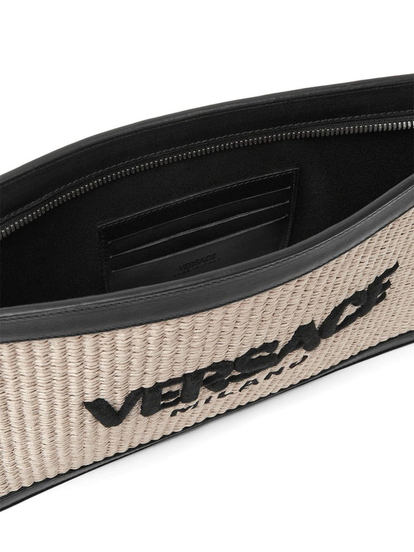 Versace Milano raffia pouch