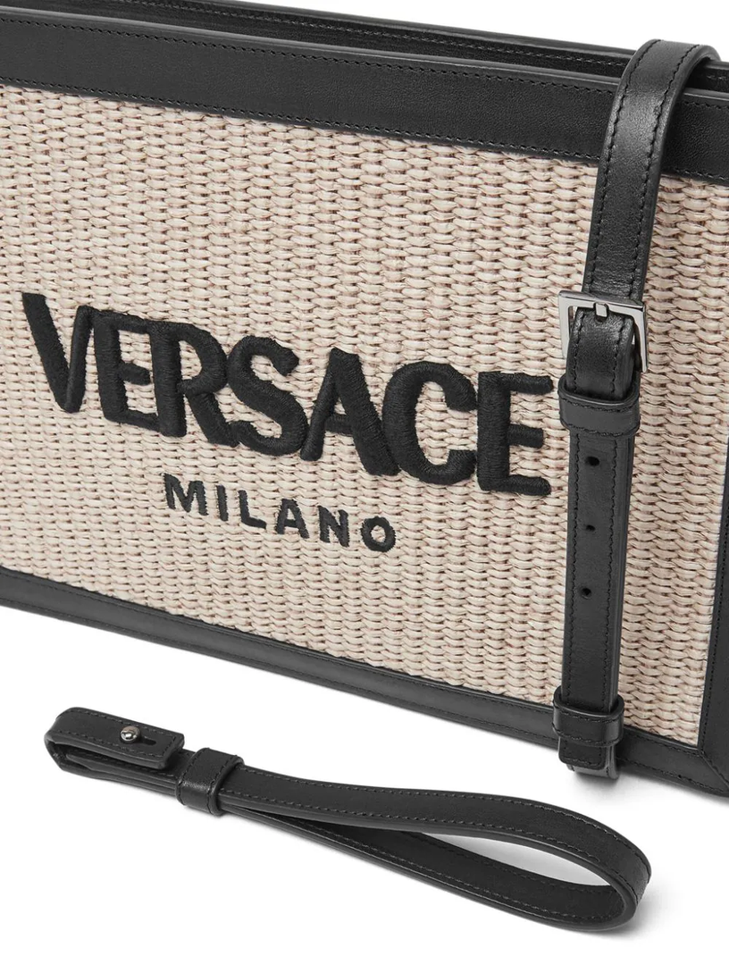 Versace Milano raffia pouch