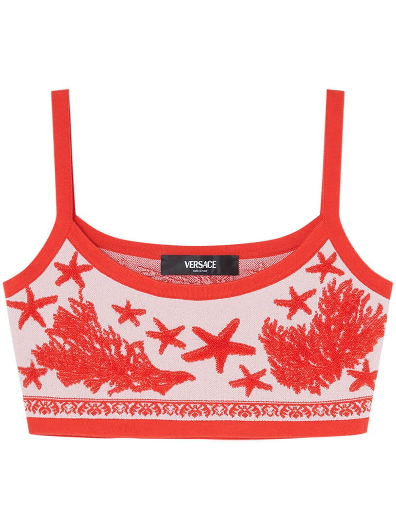 VERSACE Barocco sea knit crop top