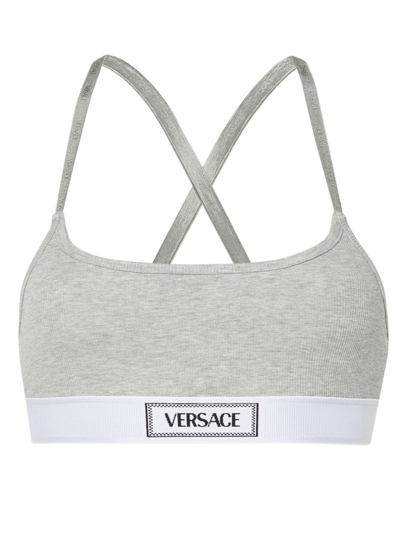 VERSACE Ribbed bra with vintage '90s logo