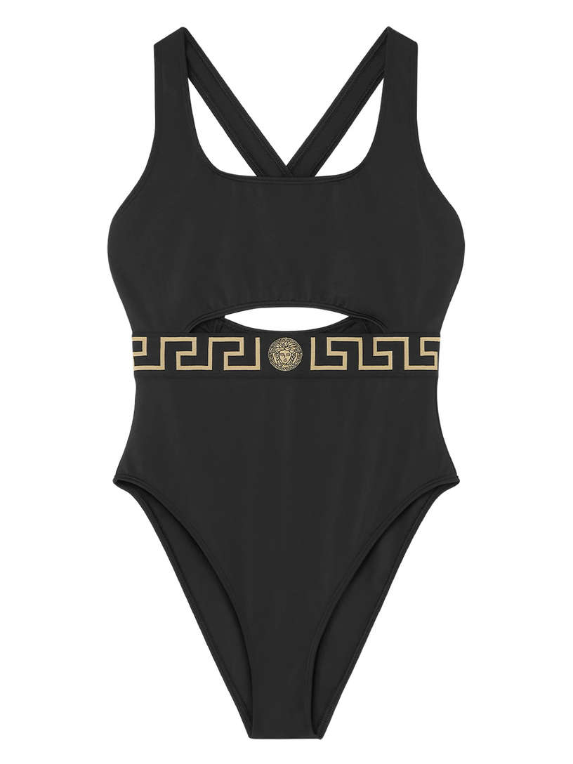 VERSACE One-piece swimsuit with greca border