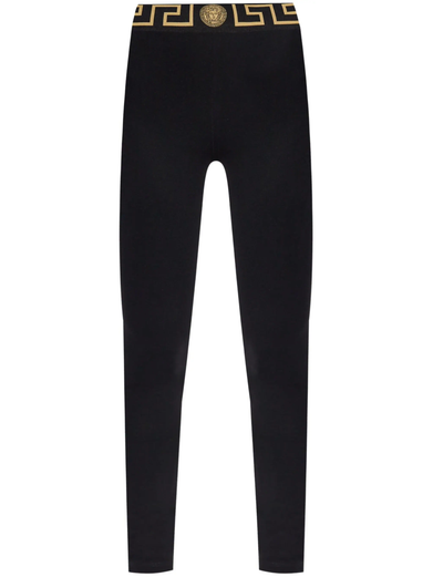 High-waisted leggings with Greca border