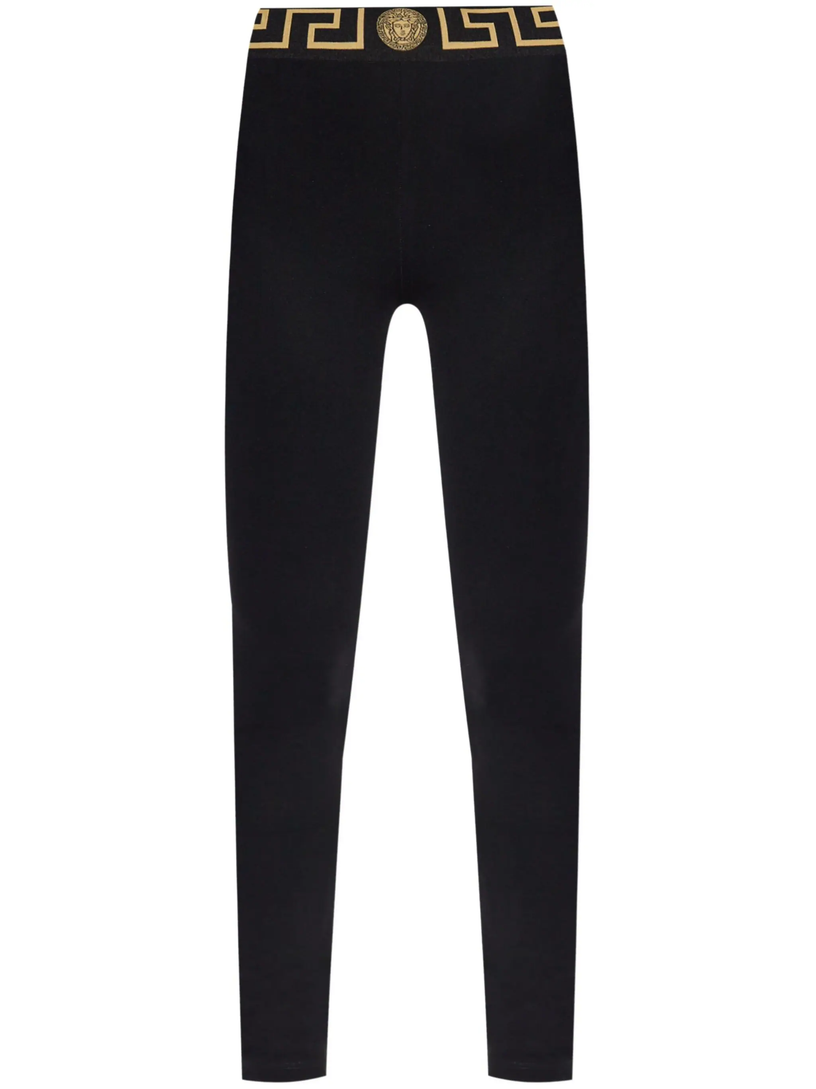 VERSACE High-waisted leggings with greca border