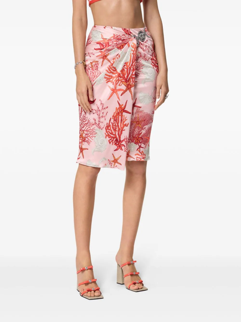 Barocco Sea Gathered Midi Skirt