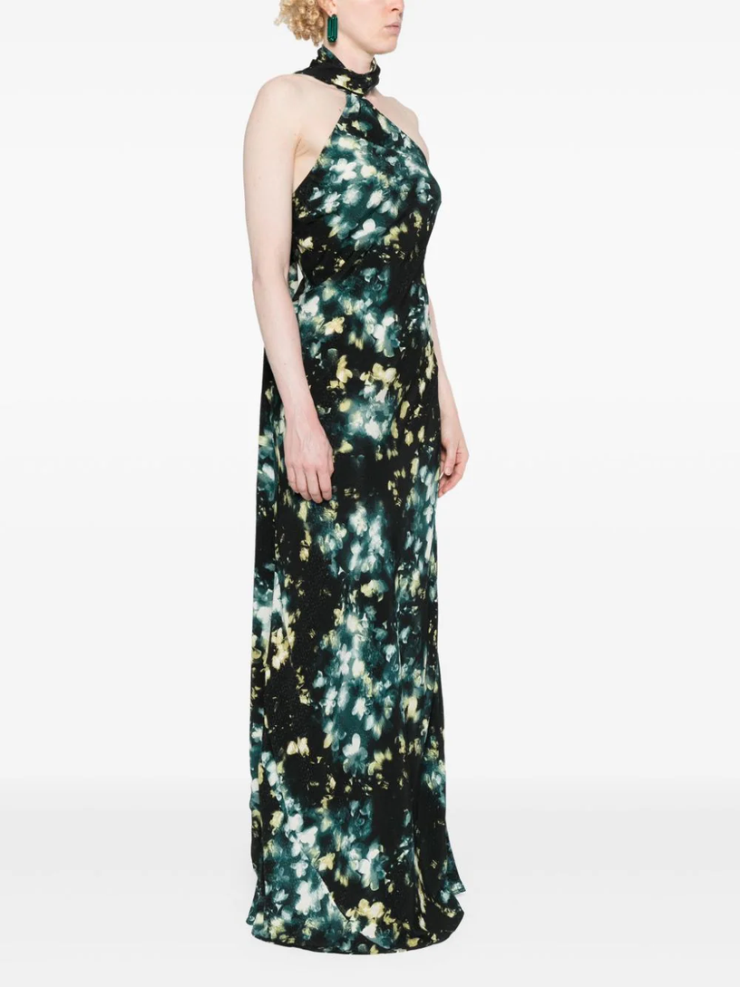 Asymmetric maxi dress flower print