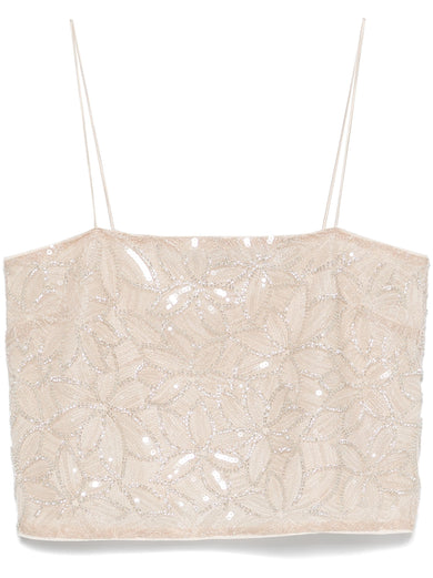 Sequin mini top creme