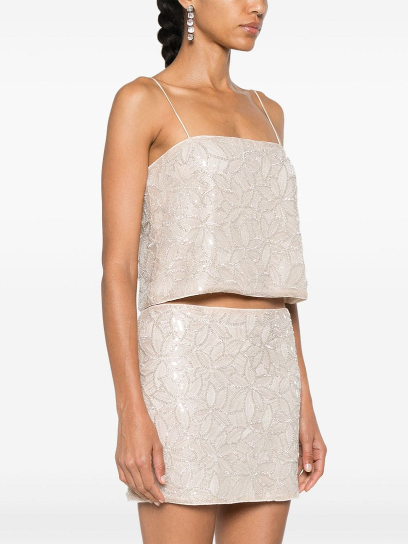 Sequin mini top creme