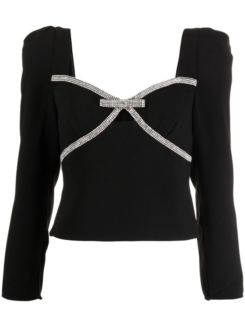 SELF PORTRAIT Diamante bow top