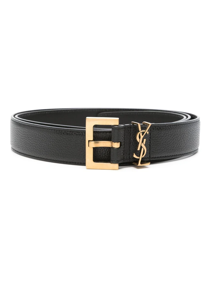 Cassandre belt with square buckle in grained leather