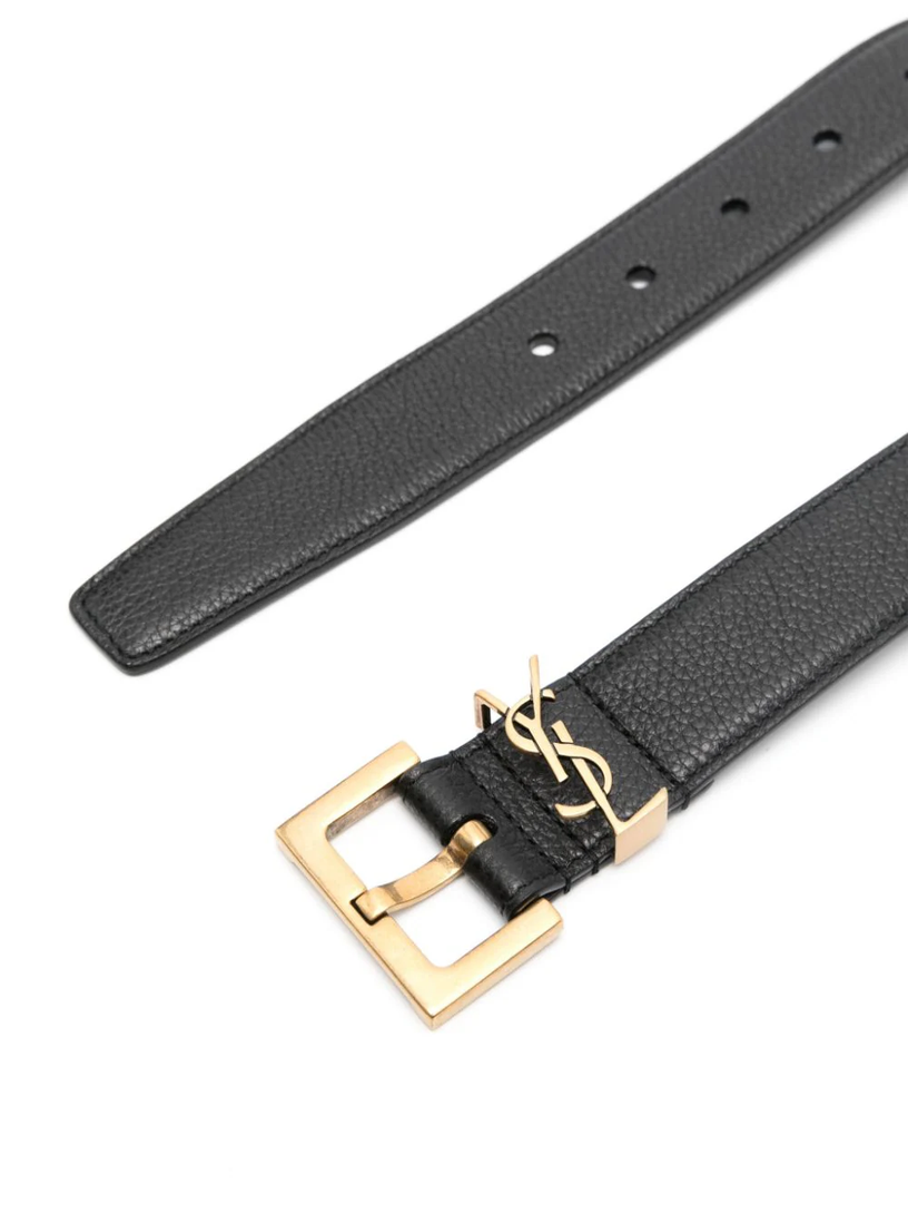 Cassandre belt with square buckle in grained leather