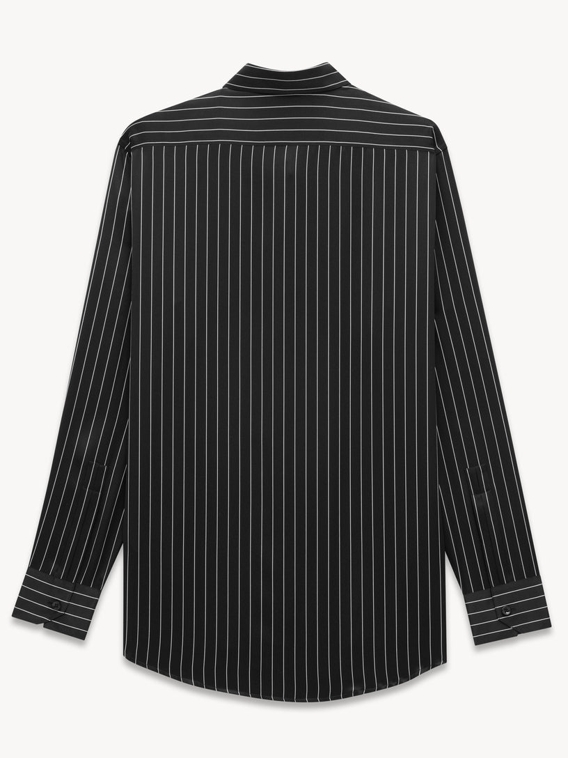 Striped shirt in silk satin