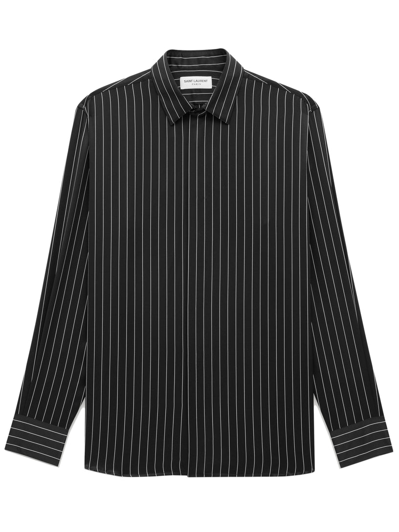 Striped shirt in silk satin