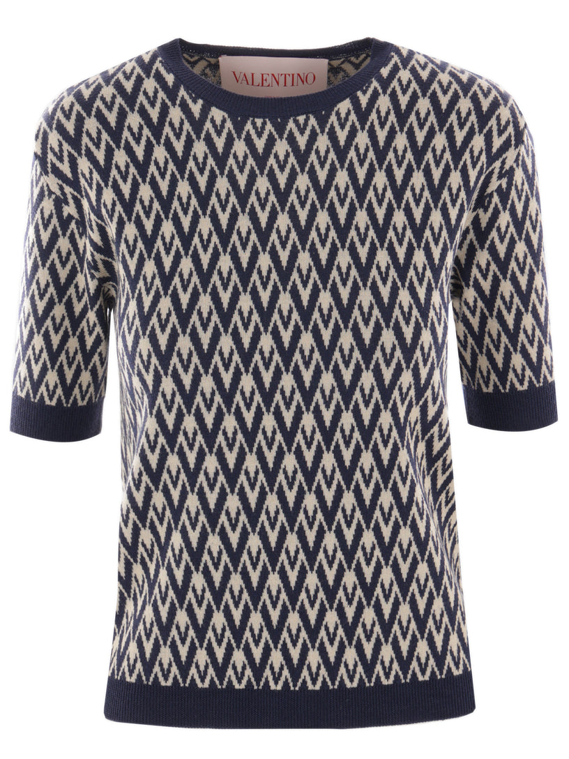 Maglia in Lana Jacquard Toute la V