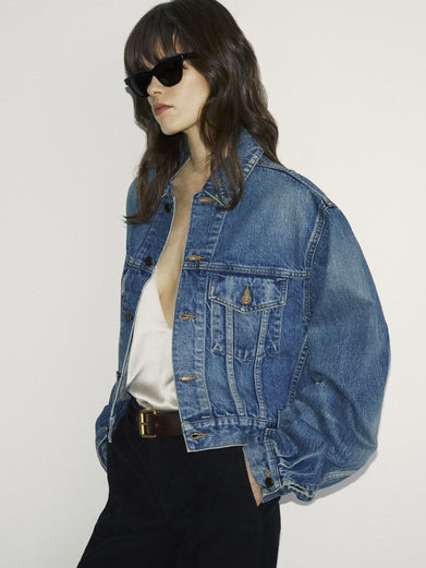 80s denim jacket in vintage blue