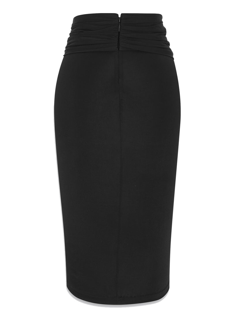 Draped pencil skirt