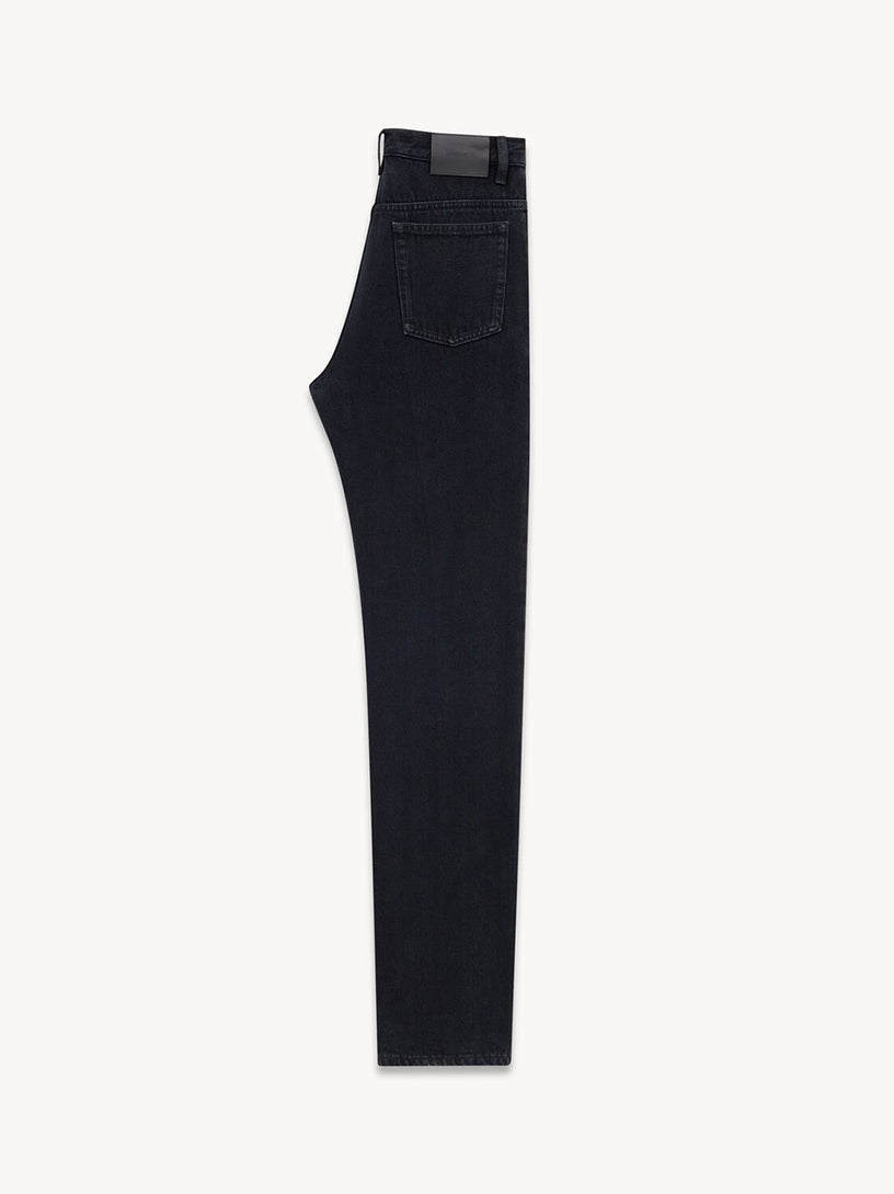 Straight jeans in charcoal black denim