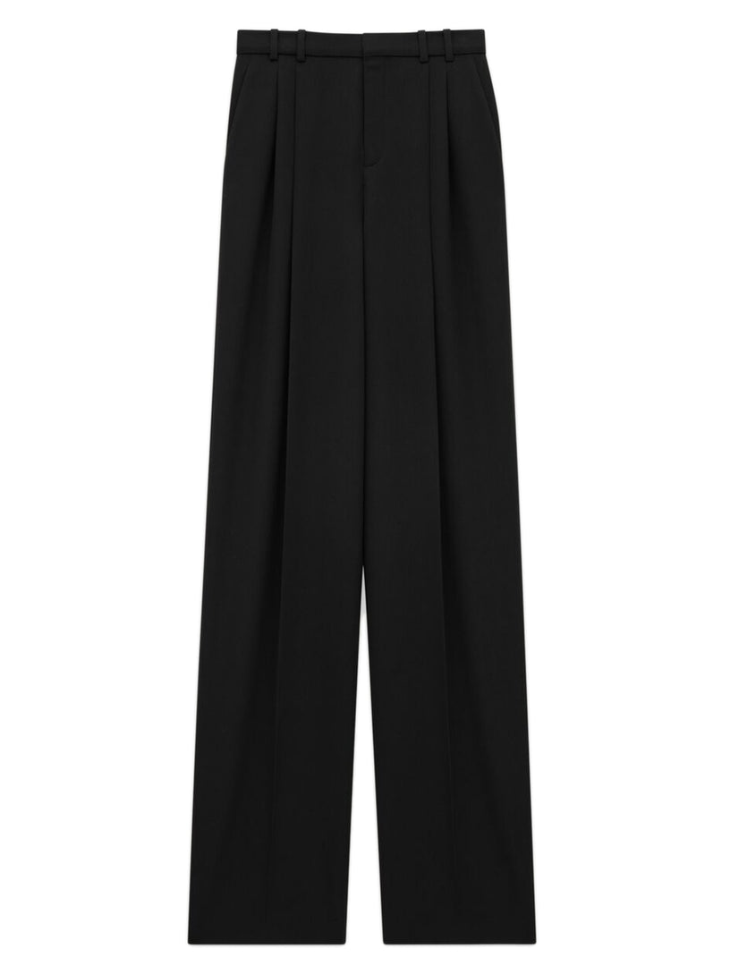 Wide-leg trousers in grain de poudre