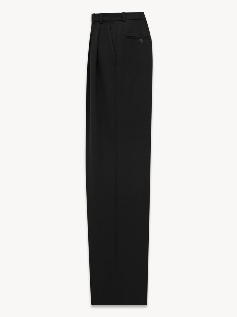 Wide-leg trousers in grain de poudre