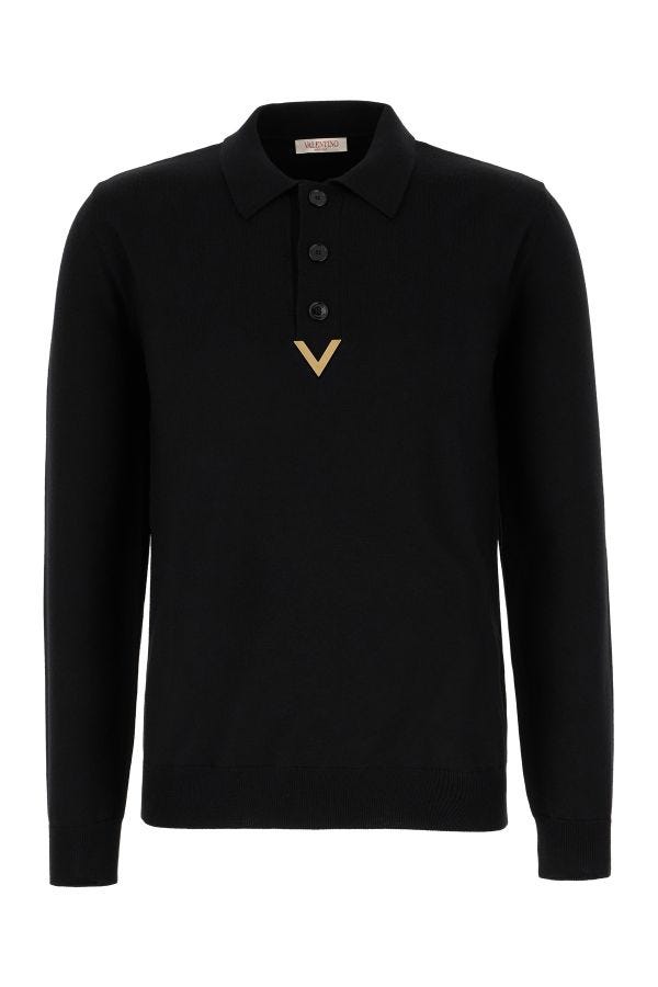 Polo shirt with metallic V Detail