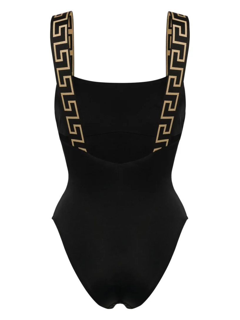 Greca border one-piece swimsuit