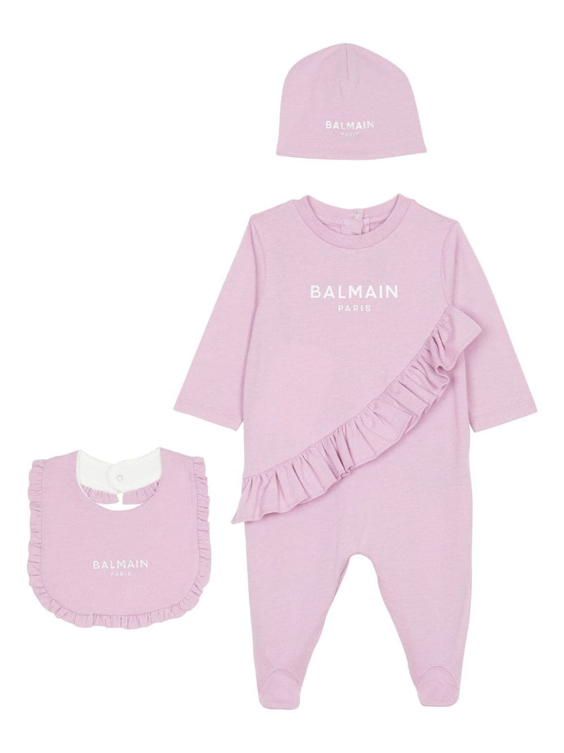 3-piece romper, beanie and bib set