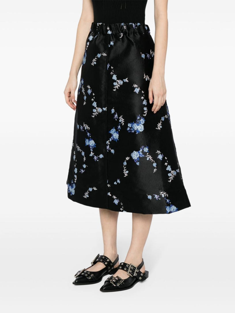 Jacquard midi skirt