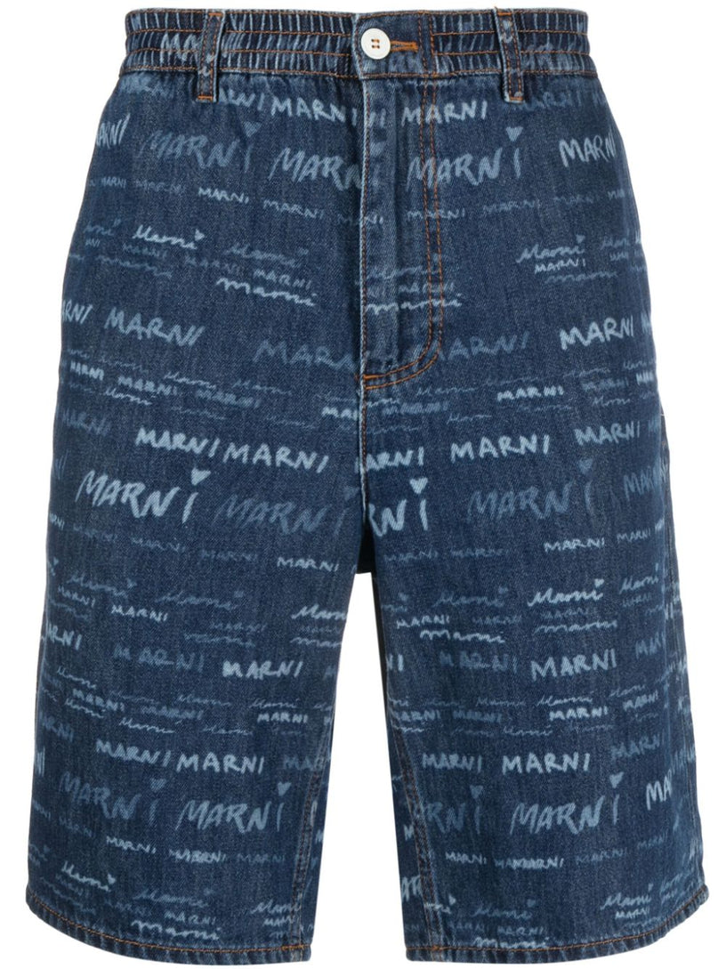 MARNI Megamarni cotton denim shorts