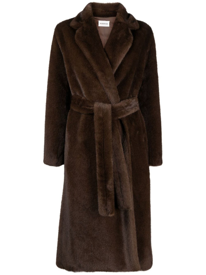 P.A.R.O.S.H. Pixel shearling long coat