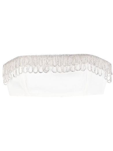 Crystal-embellished bandeau top