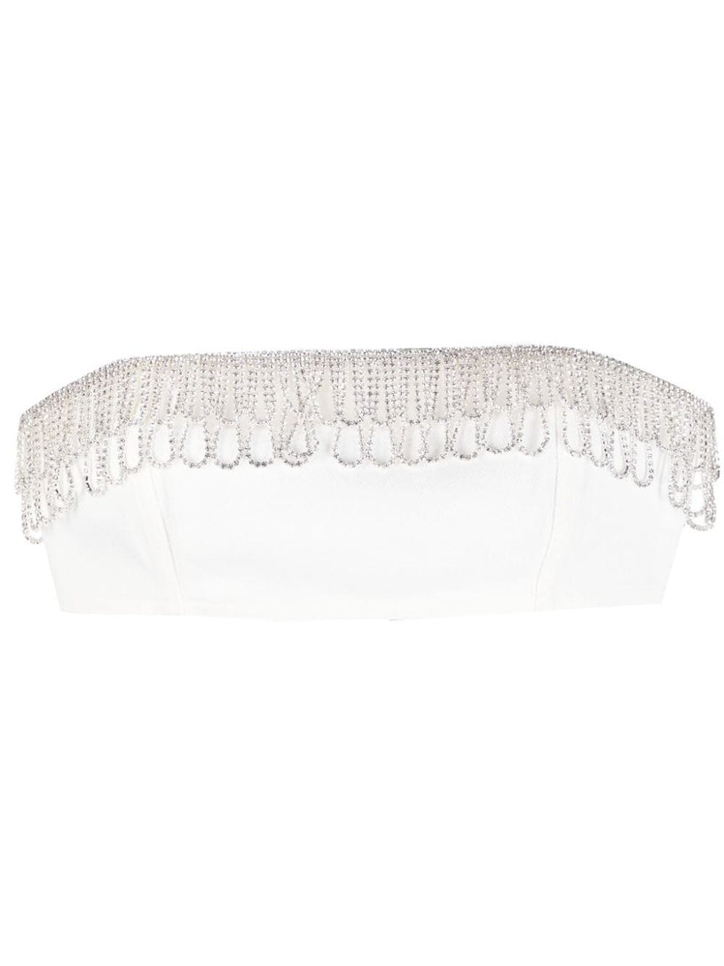 Crystal-embellished bandeau top