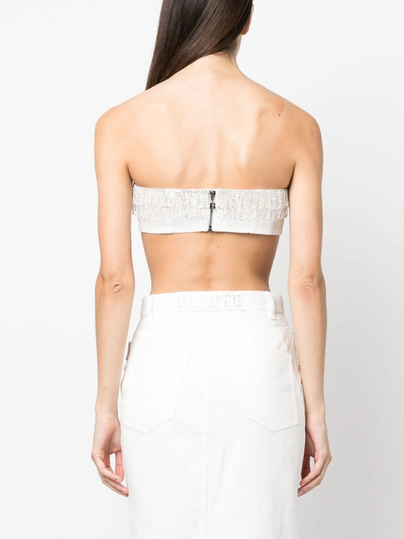 Crystal-embellished bandeau top