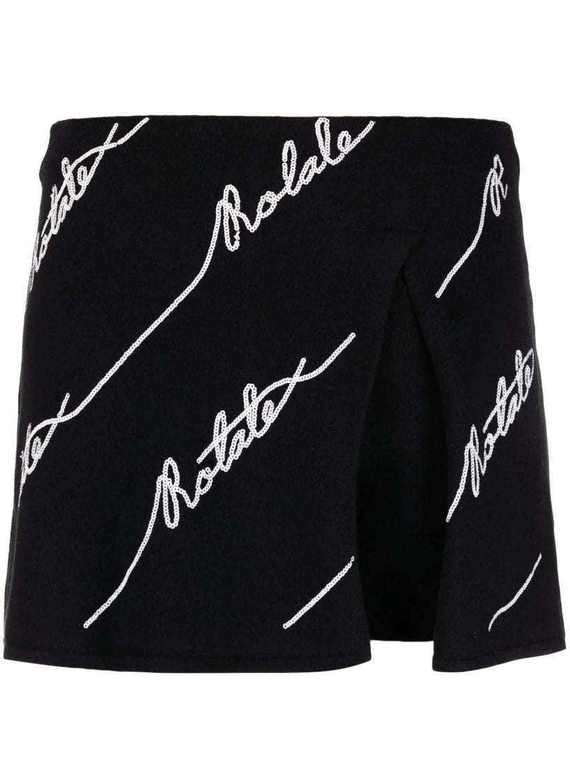 ROTATE Sequin logo mini skirt