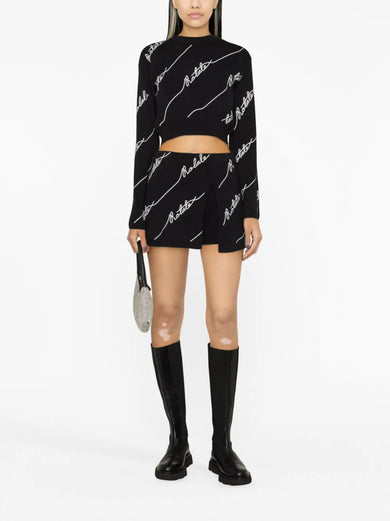 Sequin Logo Mini Skirt