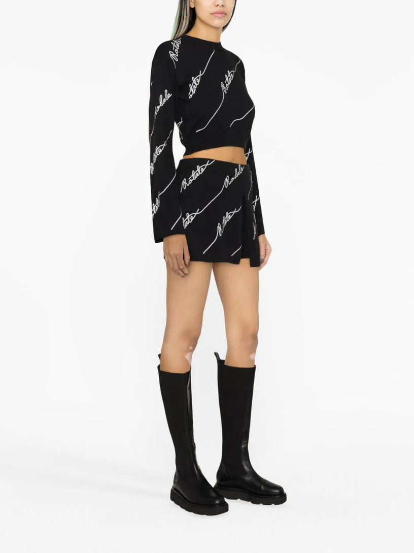 Sequin Logo Mini Skirt