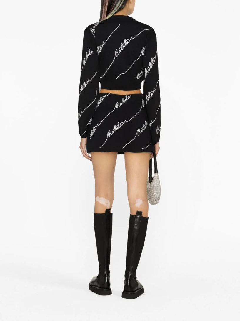 Sequin Logo Mini Skirt