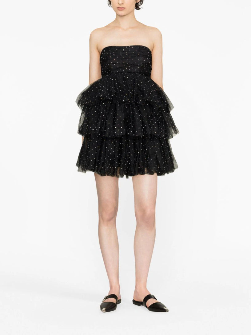 Mesh Mini Ruffle Dress