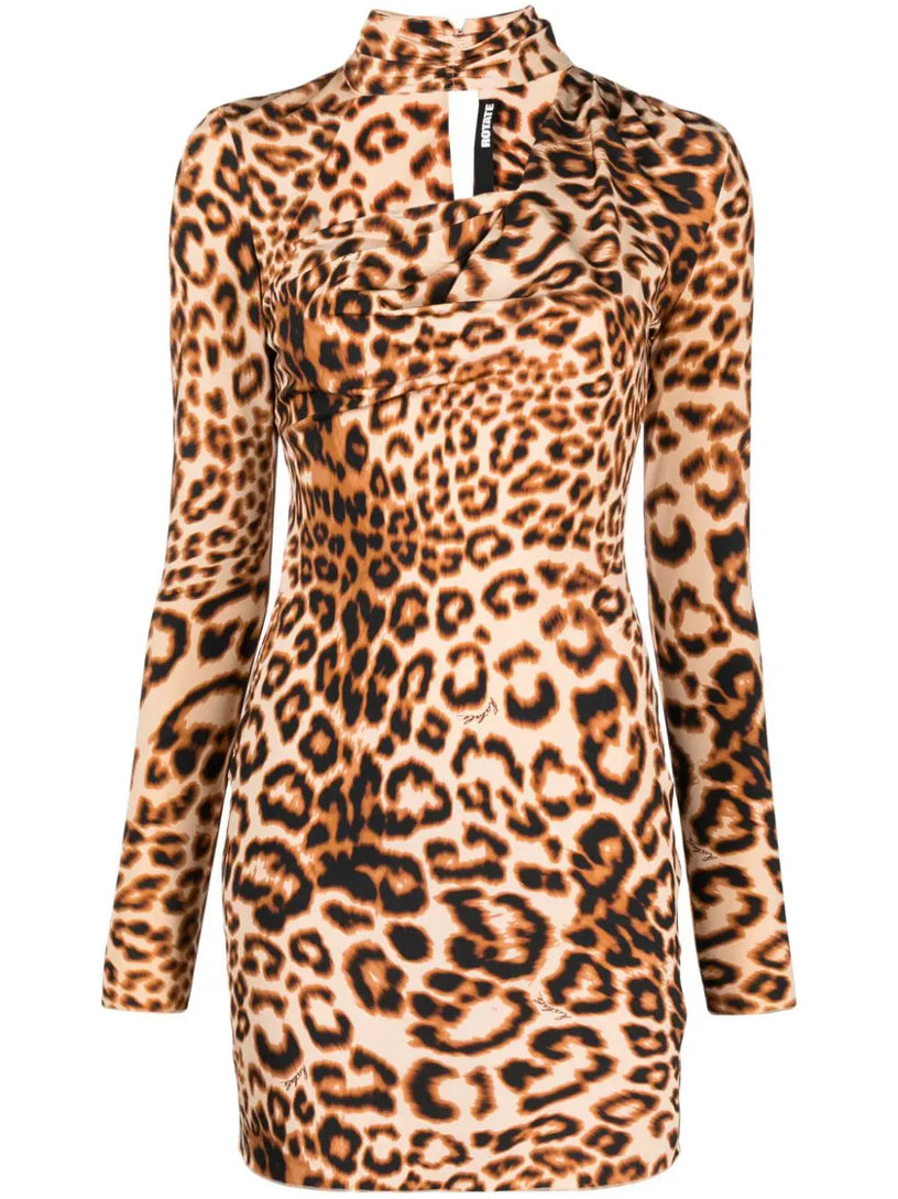 ROTATE Leopard minidress