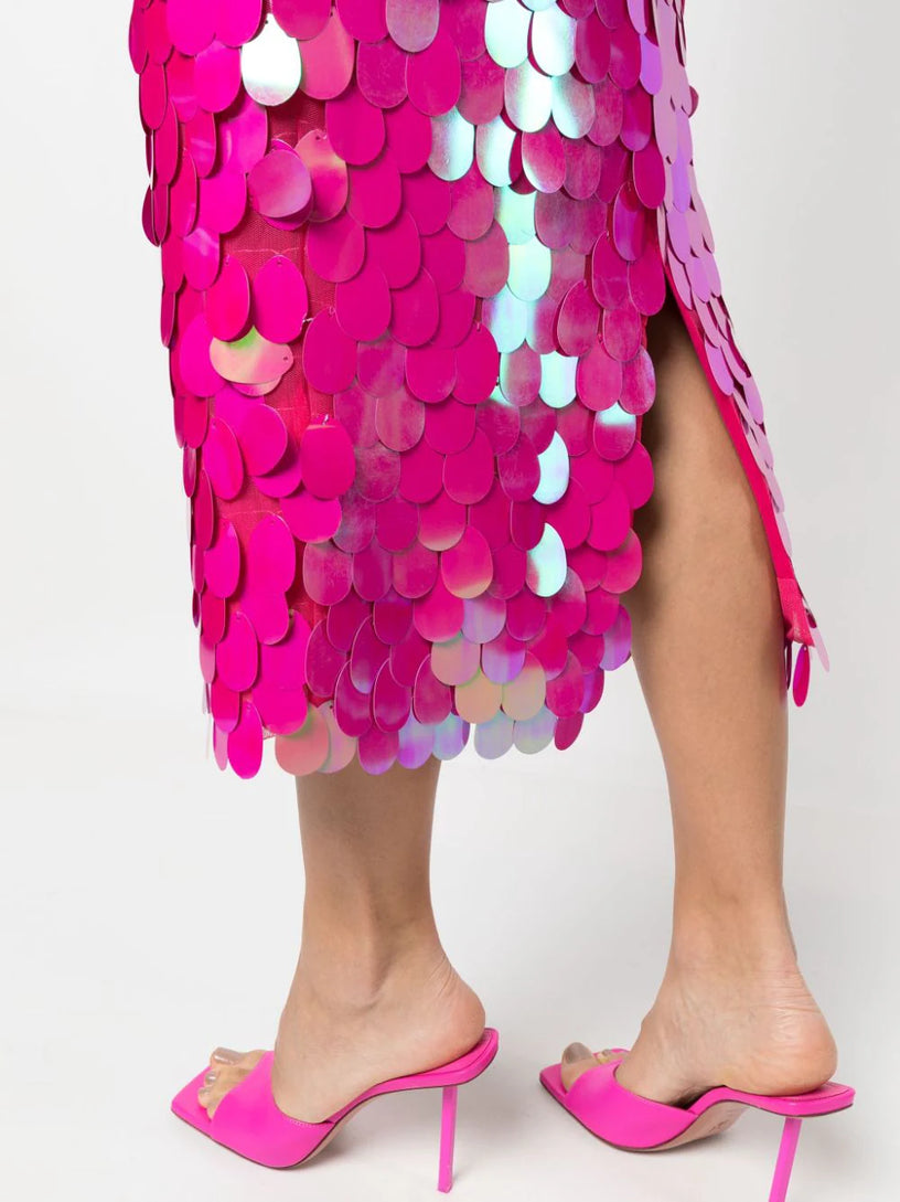 Sequin-embellishment mid skirt