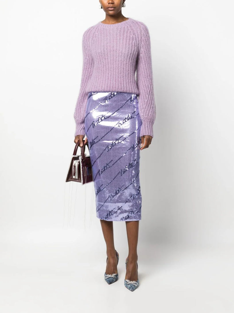 Sequinned midi skirt