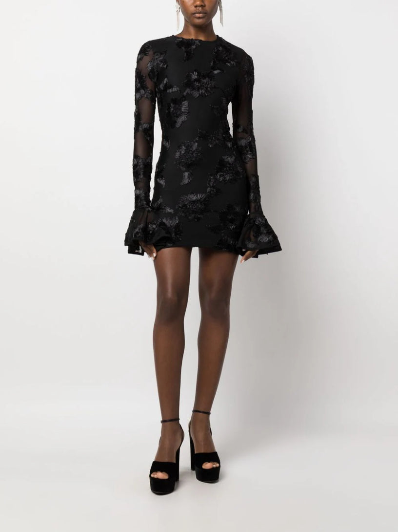 Floral-lace minidress