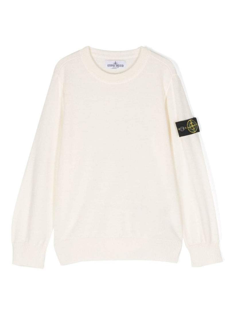 Compass-motif crew-neck jumper