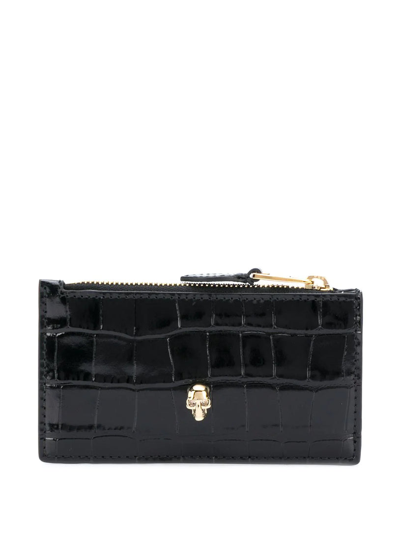 Alexander McQueen Skull zip card holder