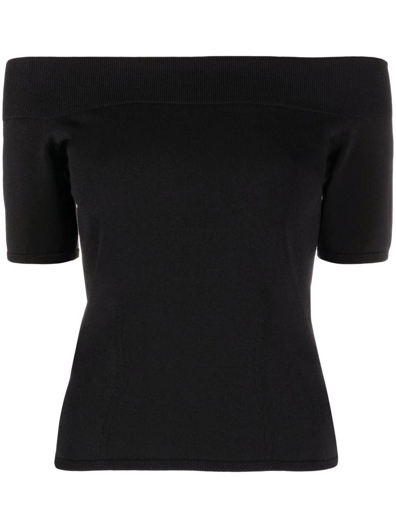 Alexander McQueen Off-the-shoulder knit top