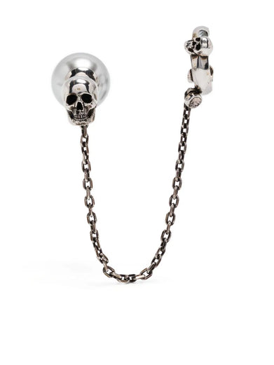 Pearl Skull Ear Cuff