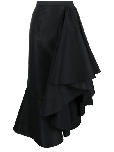 Asymmetric Drape Midi Skirt