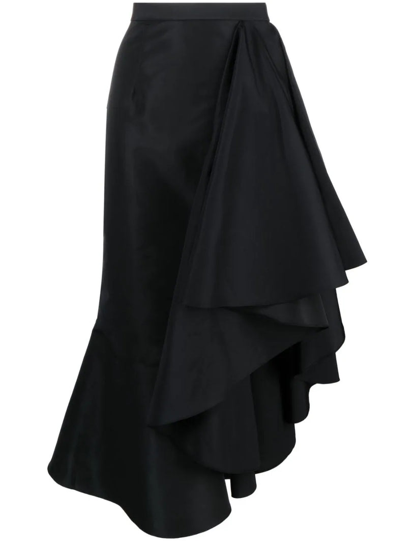 Asymmetric Drape Midi Skirt