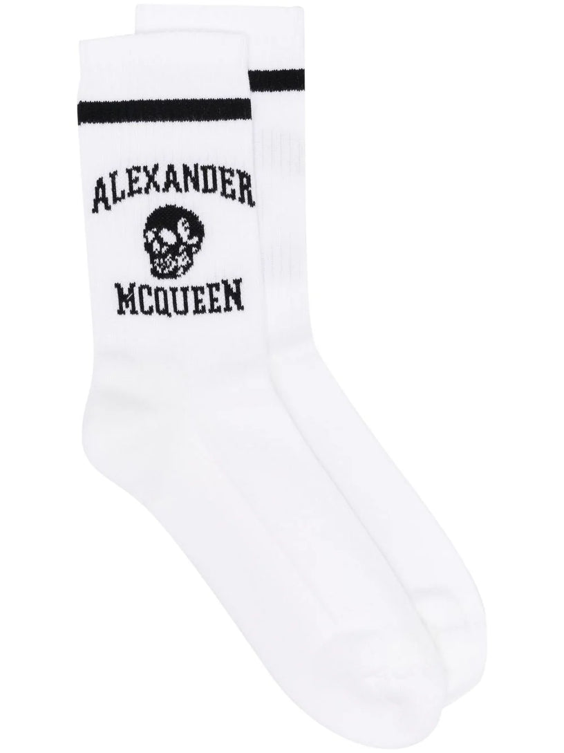 Alexander McQueen Logo-intarsia skull socks