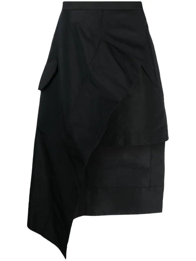 Asymmetric midi skirt